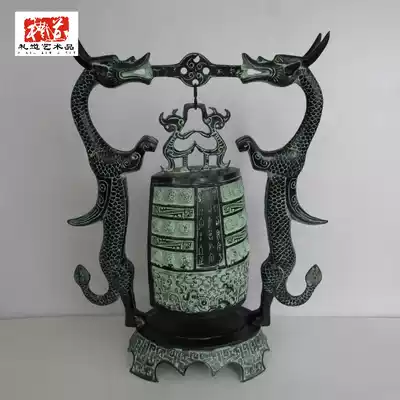 Bronze alarm clock Changming office antique decoration double dragon clock Chinese simple copper clock home decoration cultural teaching aids
