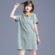 티셔츠 스커트 2024 신작 여름 작은 격자 무늬 드레스 캐주얼 슬림 폴로 셔츠 스커트 여성 의류