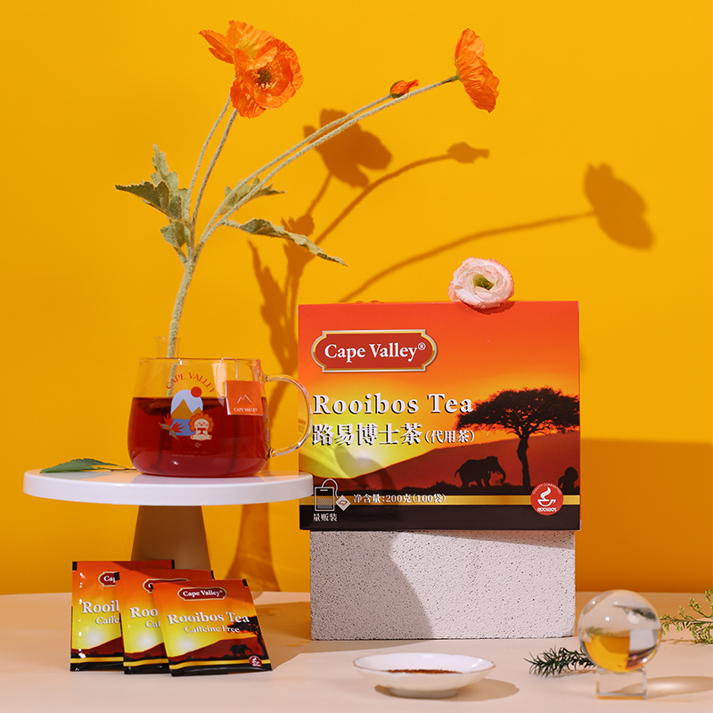 Cape Valley South Africa Rooibos Tea National Treasure Tea Bag Line Leaf Golden Bird of Paradise Tea Original Flavor Bagged Tea
