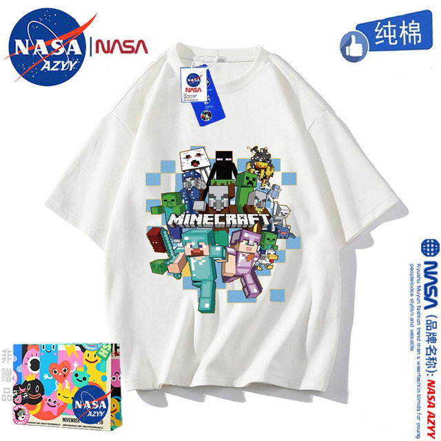 Short-sleeved T-shirt NASA cartoon coolie game pure cotton