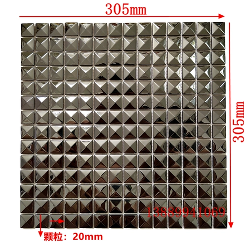 Металлическая пирамида из нержавеющей стали, серебряная мозаика, зеркальный эффект