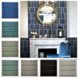 Маленькая длинная полосае керамическая мозаичная палочка для еды кирпич черный, белый, синий зеленый балкон -балкон -балкон -балкон -цилиндр изогнутая стена