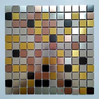 Золото + серебро + чай + черная матовая поверхность 23*23 мм