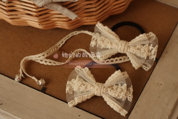 Clip làm bằng tay nơ tóc DIY phụ kiện tóc mũ trùm đầu Mori girl chuông Lolita tóc vòng đôi đuôi ngựa bán chính gốc - Phụ kiện tóc băng đô nam