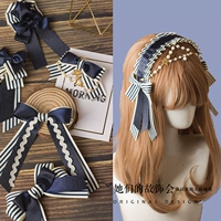 Navy Wind Starry Navy Blue Deep Blue Handmade Bow Clip Clip Hàn Quốc Hairpin Phụ nữ headband Mũ nón - Phụ kiện tóc kẹp tóc nữ