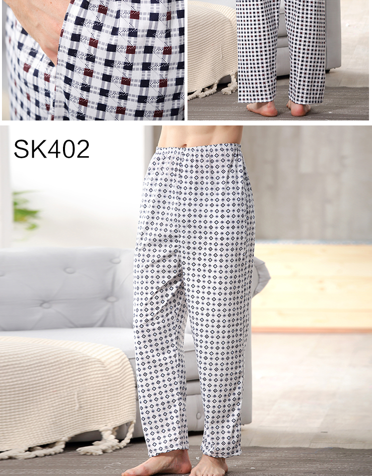 Trung niên và người già quần ngủ nam mùa hè phần mỏng cotton cộng với phân bón để tăng quần tây giản dị cha cotton điều hòa không khí nhà quần quần đũi nam