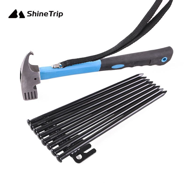Outdoor Camping Tent Ground Nail Multifunction Hammer 25cm Welded Ground Nails 8 Combinations Cashier Bag Suit