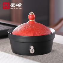 Haofeng official hat ashtray creative personality trend home living room with cover anti-fly ash fashion Chinese style high-end cover