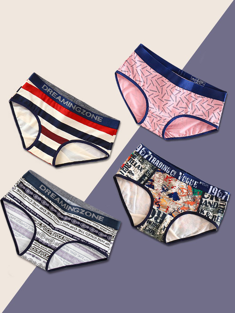 Wide-brimmed underwear women's modal cotton mid-waist personality trendy brand cute students cute new 2021 hot style fashion