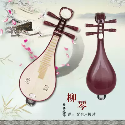 Wave guitar bone flower Liuqin musical instrument manufacturer electroacoustic Liuqin musical instrument beginner adult with fine-tuning tsubaki