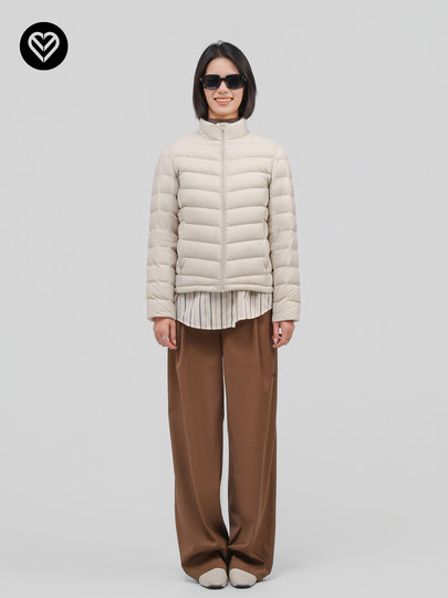 轻薄立领95白鹅绒2025新款修身三防户外排骨羽绒服女轻便内胆外套