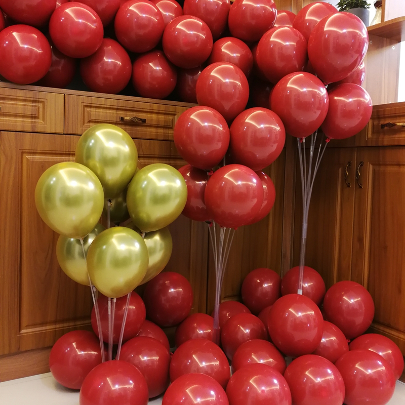 ins net Ruby red balloon gas New Year decoration Annual party decoration Red pomegranate balloon Birthday wedding decoration ball