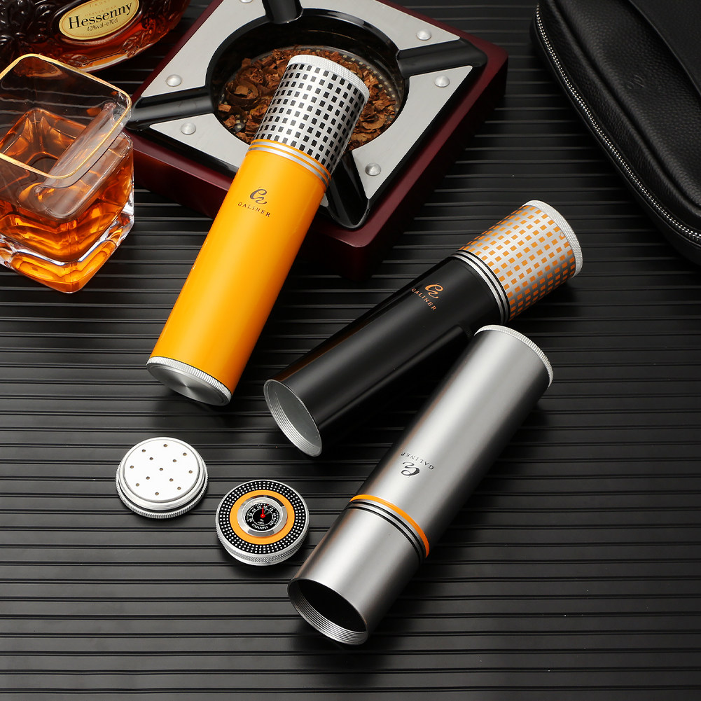 Cuban humidor humidor cigar tank cigar cylinder portable cigar humidor metal smoke tank cigar pipe smoking set