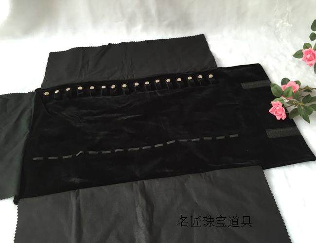 黑色绒布卷包:你的珠宝旅行必备,让每件饰品都有家可归!🌟-首饰袋-淘宝好物网