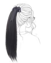 Straight hair ponytail wig real hair hair straight hair ponytail wig strap wig female ponytail strap long hair