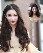 Real hair female long curly hair big wave fluffy natural corn hot invisible seamless full head U-shaped half cover long straight hair
