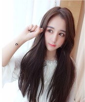 Real hair wig female long straight hair U-shaped half cover U-shaped wig piece long straight hair invisible seamless real hair hair extension