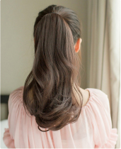 Wig female ponytail strap long curly hair female wig fashion fluffy ponytail patch short pear flower curly hair