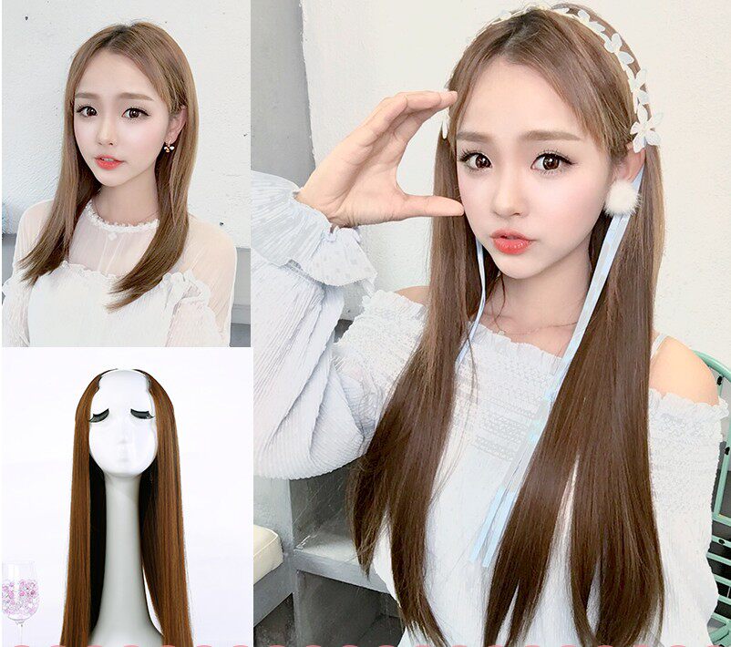 The female wig female direct hair U - shaped semi - head set in Liu Haizhen hair wig set