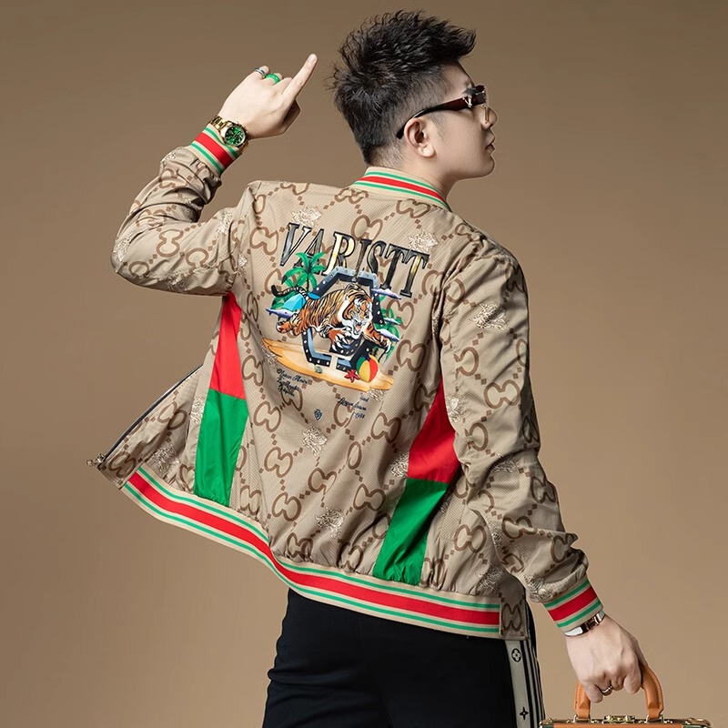 European-Style Men's High-End Casual Jacket Autumn and Winter Trendy Brand Embroidered Baseball Jacket 2025 New Model Men's Outerwear European-Style Men's High-End Casual Jacket Autumn and Winter Trendy Brand Embroidered Baseball Jacket 2025 New Model Men's Outerwear
