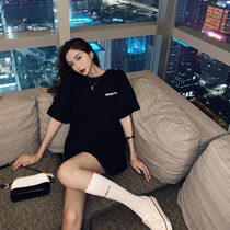 European station net red ins ultra-fire pure cotton short sleeve t-shirt female summer 2021 new loose half sleeves with long blouses