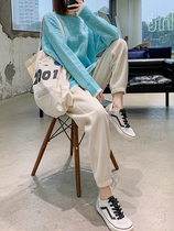 Chenille Plus Suede Sports Pants Women Loose Bunches 2020 New Plus Suede Thickened Casual 100 Hitch Light Core Suede Pants Tide