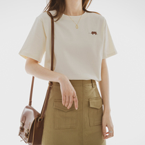 Day Department short sleeve T-shirt female minimalist casual summer slim loot 2021 new small fresh pure cotton 100 lap blouse