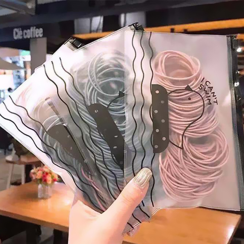 Rubber Band Black Hair Ring Hair Ring Small Zal Cow Leather Fascia Binding Hair High Elastic Rubber Ring for men and women Brief and durable