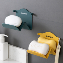 Soap case free of punching wall-mounted suction cup creative double toilet big number home suction wall perfumed soap box rack drain