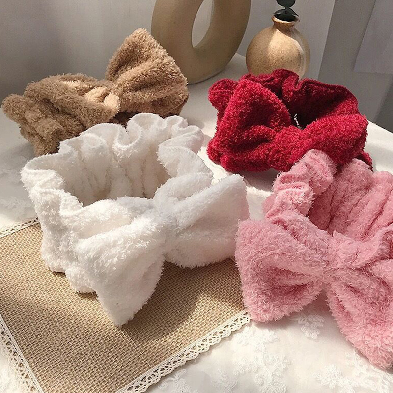 South Korean soft cotton with sweet and beautiful butterfly knot wide side wash face hair with brief cover film moon beam hair with hair stirrup head decoration-Taobao