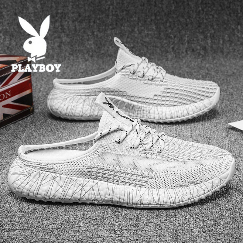 Floral Playboy slippers Men's summer breathable outwear Outdoor Beach sandals Shoe sports casual flying weave Baotou Half slippers