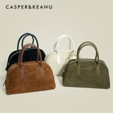 Micr&Kcy нишевая женская сумка в виде ракушки, новинка 2025 года, сумка Boston, весенне-летняя замшевая сумка для боулинга в стиле ретро