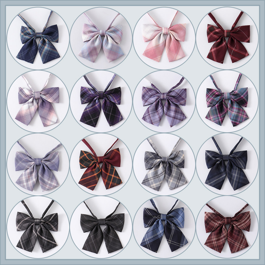 Jk bow tie college sailor suit bow tie children's red pink purple plaid accessories collar flower female