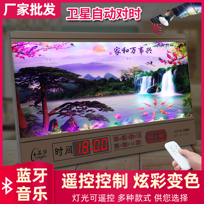 Perpetual Super Slim New Electronic Clock Dynamic Landscape Home Digital Calendar Watches Modern Scenery Wall-mounted Clocks