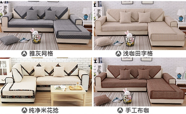 Mùa thu và mùa đông cotton và lanh Trung Quốc đệm sofa đệm đơn giản hiện đại rắn vải vải sofa bốn mùa đầy đủ bìa sofa - Ghế đệm / đệm Sofa