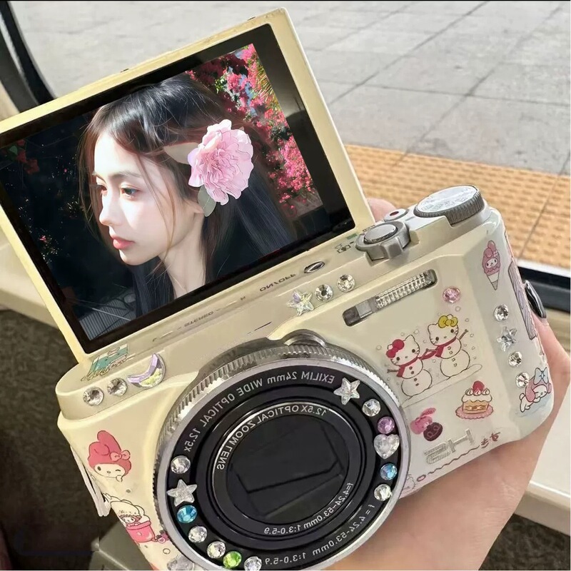 Ccd Digital Camera for Students, Campus Entry-Level Travel Camera, Can Upload to Mobile Phone, High-Definition Dual Camera for Selfies