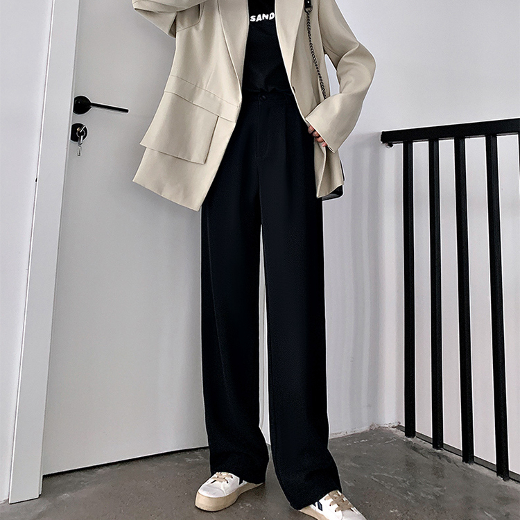 High waist suit pants female spring and summer design sensitive drag floor broadleg pants fat daughter flooded street pants are thin