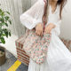 Little Rabbit ສີຂາວ Bubble Cotton Double Bread Japanese Light Retro Checkered Bag Literary Forest Floral Shoulder Bag for Women