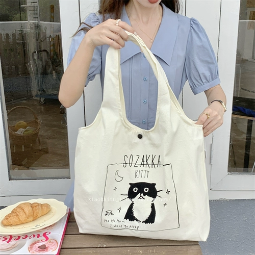 Летний мультяшный тканевый мешок на одно плечо для школьников, вместительная и большая сумка, жилет