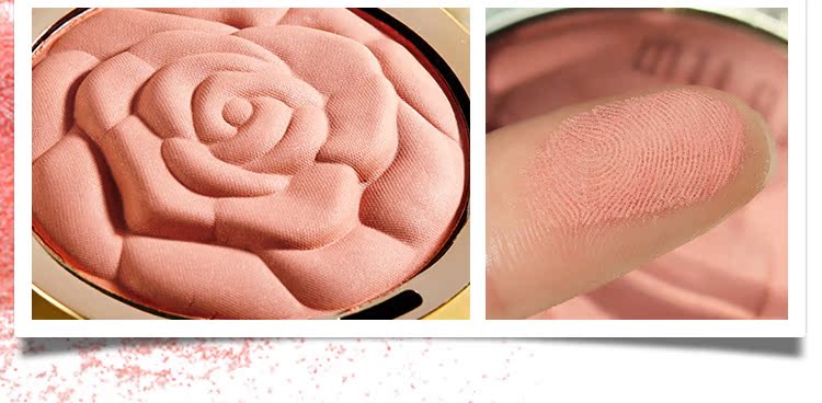 Hoa hồng Milani dập nổi cánh hoa hồng ửng hồng làm sáng màu da đỏ cam mạng đỏ với cùng màu đỏ mặt trời nữ - Blush / Cochineal phấn má hồng clio