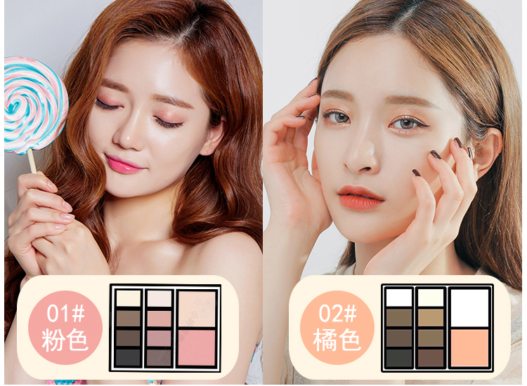 ★ Thái Lan mistine công suất sửa chữa bóng mắt lông mày bột có độ bóng cao blush kết hợp một bộ thiết lập gấp hộp trang điểm phấn mắt chanel