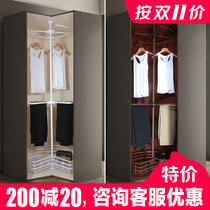 Pretty daughter-in-law cloakroom Corner rotating hanger wardrobe Corner rotating three-layer wardrobe pull basket hanger pants rack