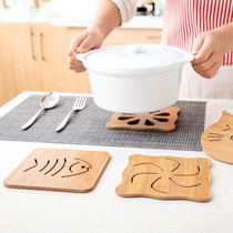 Japanese wooden table mat table mat table insulation mat creative cartoon bowl mat plate mat coaster non-slip pot mat