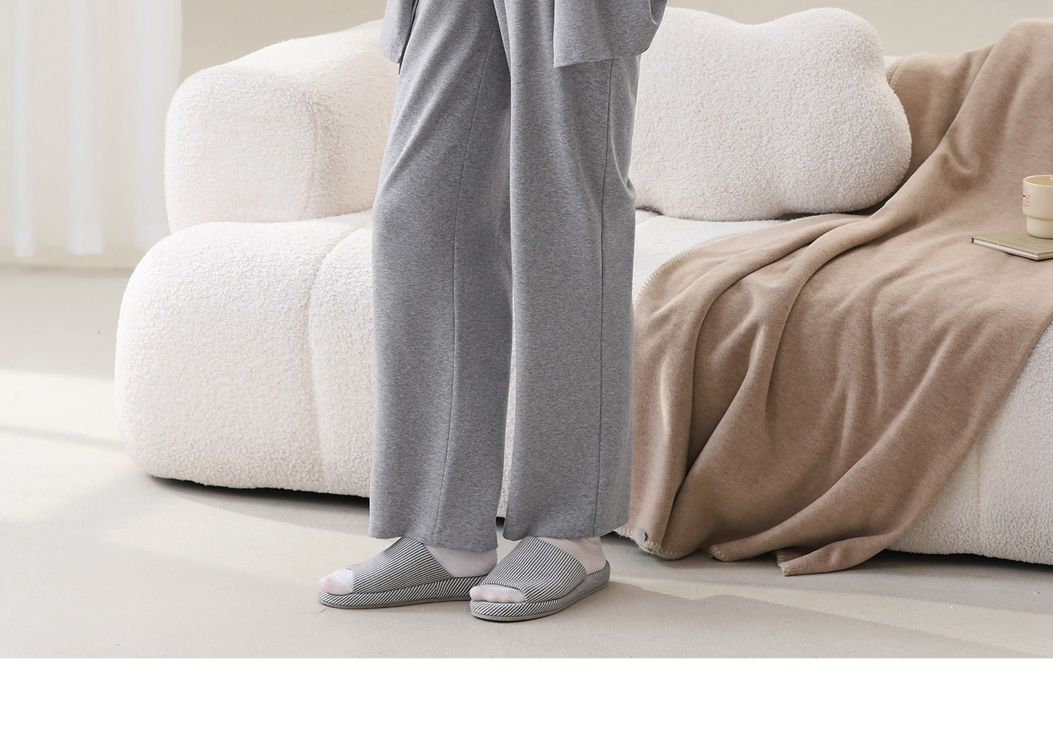 Maternity Pajamas with Breast Pads, Modal Nursing Sleepwear, Postpartum Breastfeeding Mother and Baby Loungewear Set — 54