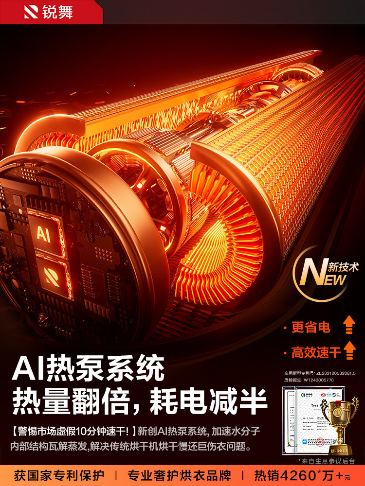 Ruiwu 2026 New Model Dryer for Home Use, Small Clothes Dryer, Portable Travel Dormitory Baby Comforter