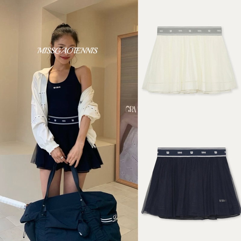 Korean Direct Mail Grove × Wilson Sienna Jacquard Belt Pleated Gauze Tennis Skirt