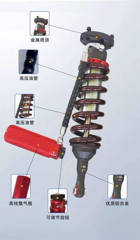 giảm xóc ô tô Great Wall Cannon Sửa đổi Lizard Lizard Nitơ Shocker Thương mại của hành khách Thương mại giảm xóc -Tăng sốc 2 -inch có thể được điều chỉnh để giảm nitơ đầu rotuyn phục hồi phuộc oto