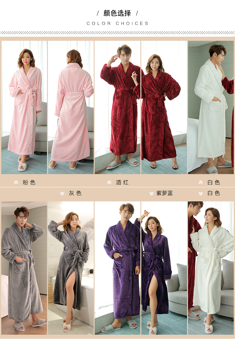 Áo ngủ nữ mùa đông flannel dài dày ấm đôi mẫu Couple áo ngủ mùa hè 