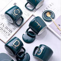 Ceramic mug with lid spoon creative couple breakfast cup Milk Cup home custom coffee cup for men and women Cup C