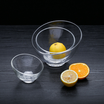 Glass salad bowl slanted transparent seasoning Bowl buffet hot pot restaurant sauce bowl dipping bowl home Nordic style